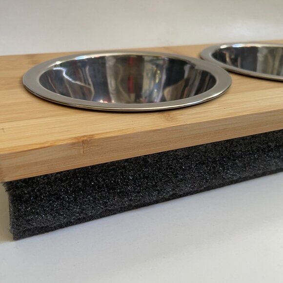 3-Bowl Stainless Steel & Bamboo Stand Set - Picture 8 of 9
